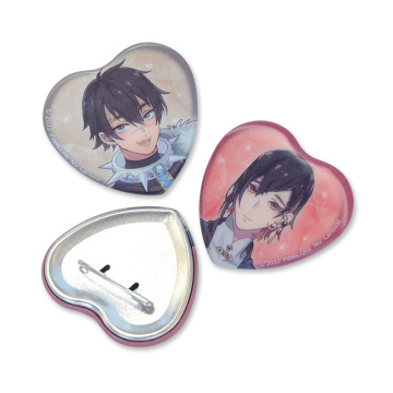 Custom Logo Mini Star Cat Heart Shape Anime Metal Pin Badge 55mm
