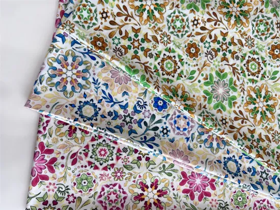 Textile Polyester 50D Spandex Satin Printed Fabric