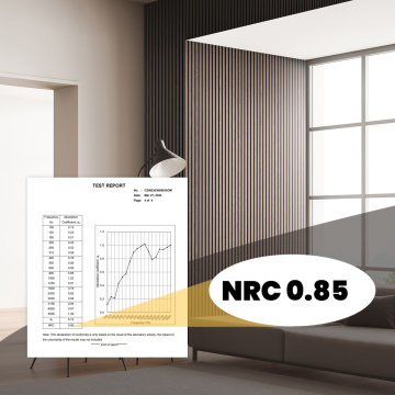 Painéis acústicos decorativos à prova de som com ripas de madeira