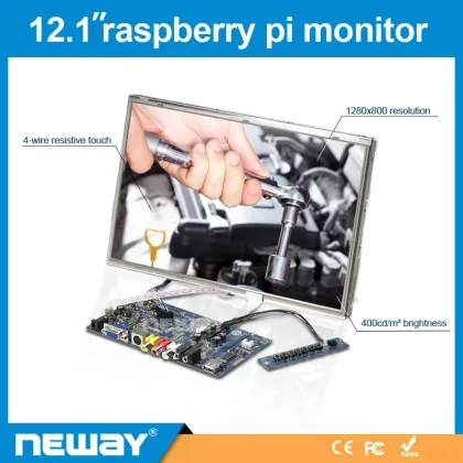 12.1 Widescreen 4-wire Resistvie TFT Monitor with Elo Touch Screen