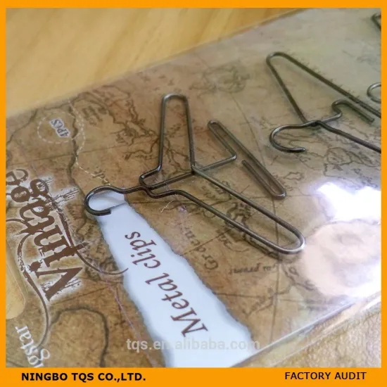 Funny Hanger Shaped Paper Clip New Design /Flat Metal Paper Clip