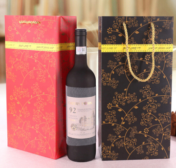 Luxury wine bottle bags,paper bottle bags for wine,single wine bottle bag