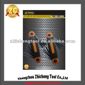 2PC Comfort Grip Folding Torx Hex Key Set