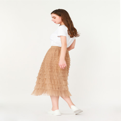 Lace Pleated half-length Skirt