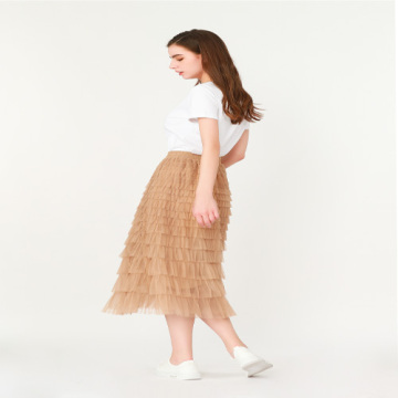 Lace Pleated half-length Skirt