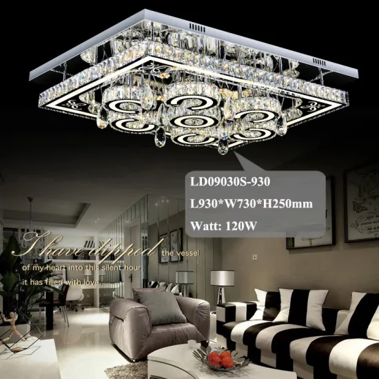 hotel chandelier square crystal led ceiling lights