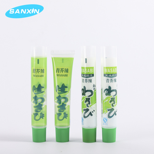 Mustard Packaging Tube Green Transparent Food Grade Mustard soft squeeze tube Manufactory