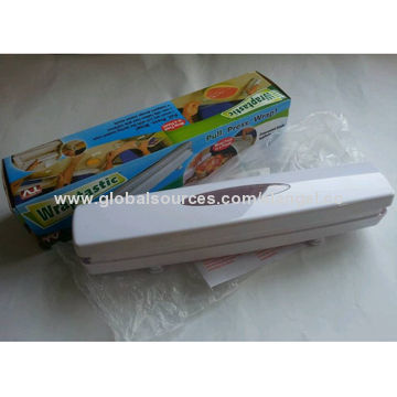 Wraptastic Food Wrap Dispenser with Concealed Blade to Cut Plastic Wrap, Aluminum Foil and Paper Wax