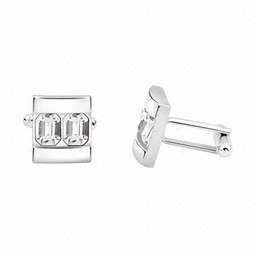 Men Cufflinks, Swarovski Crystal, OEM Orders are Welcome, Eco-friendly