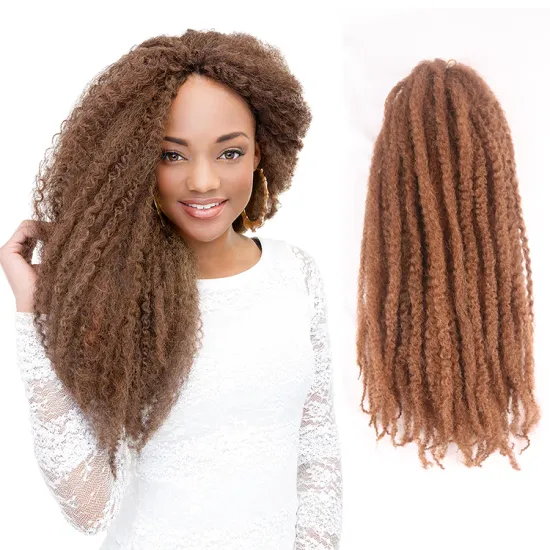 Julianna Free Sample 18 Inch Synthetic Crochet Marley Hair Extensions Afro Kinky Braid Cuban Twist Marley Hair