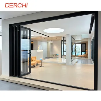 DERCHI NFRC USA Standard Bi-Fold Doors: Aluminum Hurricane Balcony Patio and Entry Door Wholesale