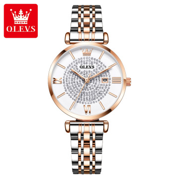 OLEVS 6892: Stylish Custom Diamond Waterproof Watches for Women - Luxury and Hot Selling Fashion