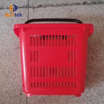 Supermarket Telescopic Handle Wheeled Shopping Basket