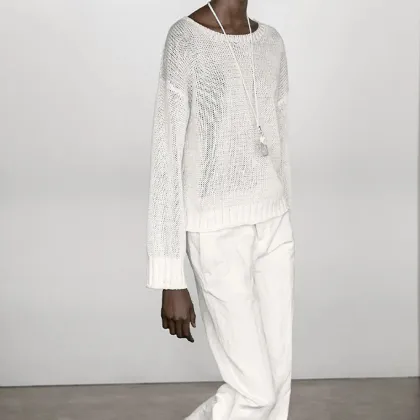 Women's 100% linen knitted sweater