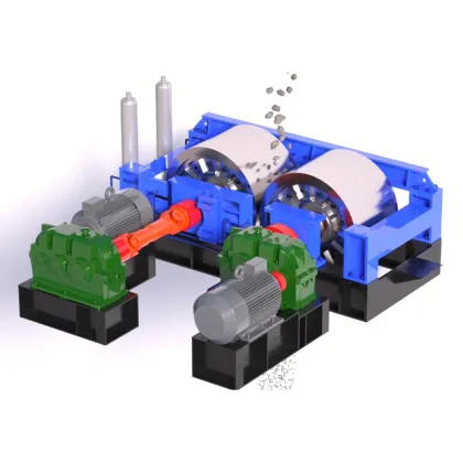 Small Mini Spring Double Roller Crusher for Zing Ore, Stone, Asphalt, Reinforced Concrete