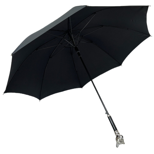 Paraguas recto de mango largo premium con cabeza de metal