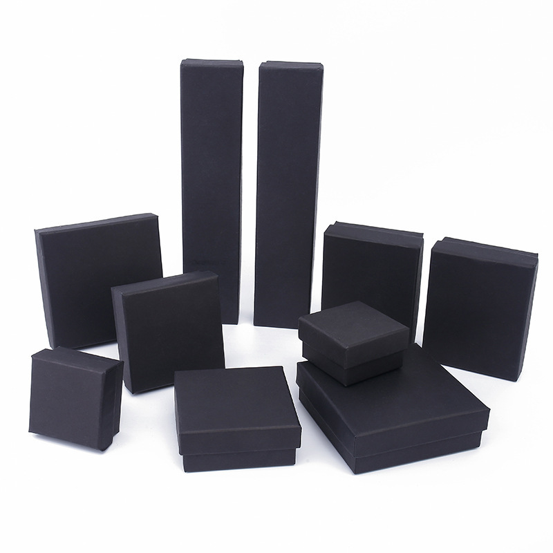 Custom Black Kraft Paper Ring Necklace Packaging Boxes: Elegant Gift Solutions for Jewelry Presentation