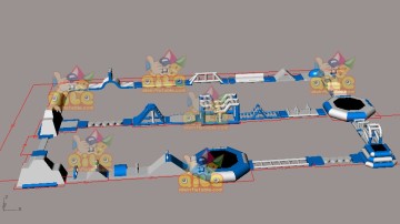 Inflatable water Obstacle course, inflatable water game in pool from QILE