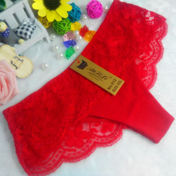Soemgroßhandel China billig panty roter reizvoller Bikinibaumwollspitze elastischer neuer Artphantasieunterwäsche 012
