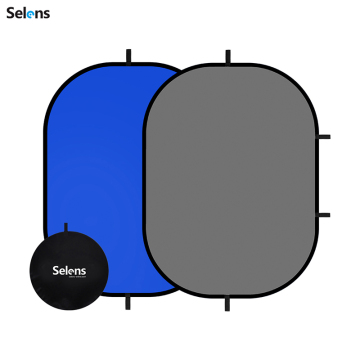 Selens 150x200cm Blue Grey Oval Reflector Portable Backdrop for YouTube Video Studio