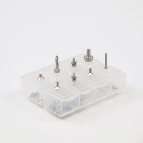 Tornillos de precisión pequeños de acero inoxidable con caja de plástico