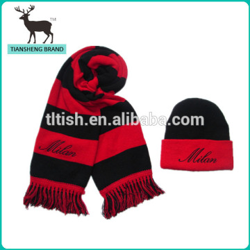 hot 100% acrylic football scarf hat