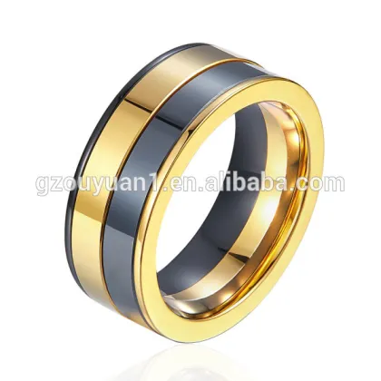 New Men's Ring 18K Gold Ring, High Quality Polished Four in One 18K Gold Ring