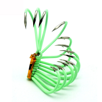 Glow-in-the-Dark High Carbon Steel Fishing Hooks - Barbed Carp Hooks 4#-12#