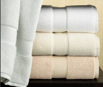 100% Cotton 16/1 Bathroom Stripe Satin Border Bath Sheet