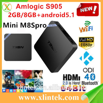 Newest Model T95N 4K HD media player quad core OTT IR remote control android tv box Mini M8S pro