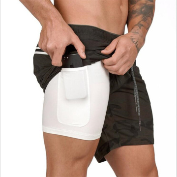 Custom Men's Gym Running Polyester Shorts with Logo and Pocket Decoration