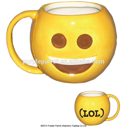 Cute Ceramic Emoji Mugs with big smile