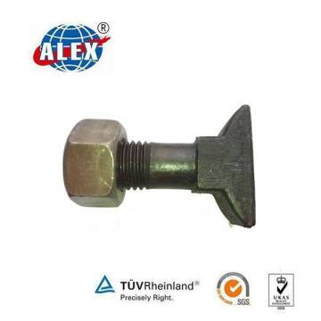Crane Rail T Bolts With Nut and Washer, Crane Rail Factory Supplied T Bolts, Crane RailRailway fastener T Bolts