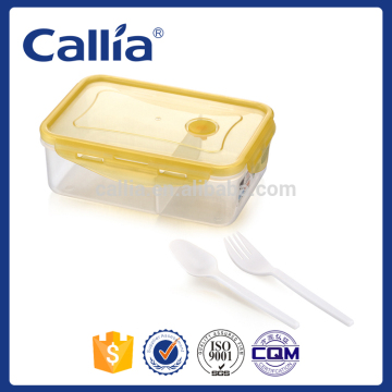 Hot Selling airtight Square Plastic Microwave Lunch case with valve