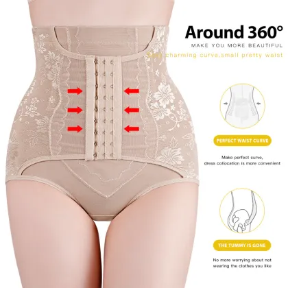 High Waist Shaper Pants with 3-Row Hooks for Postpartum Body Shaping