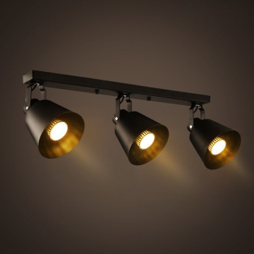 Luz de techo negro blanco rústico retro E27 para tiendas y casas comerciales