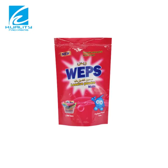 Custom Printed 2KG Doypack Standing Ziplock Laundry Detergent Powder Bag