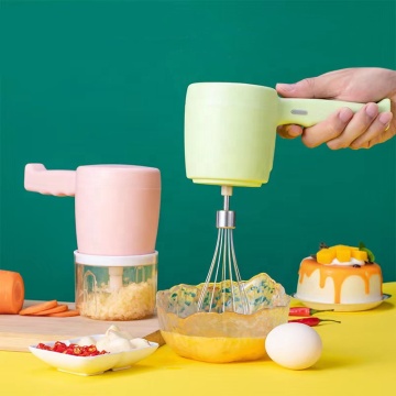 USB Rechargeable 3-in-1 Portable Electric Handheld Mixer & Food Chopper Egg Beater
