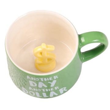 Cute Ceramic 3D Animal Inside Mugs - Handgrip Water Cups for Kids Birthday Gifts