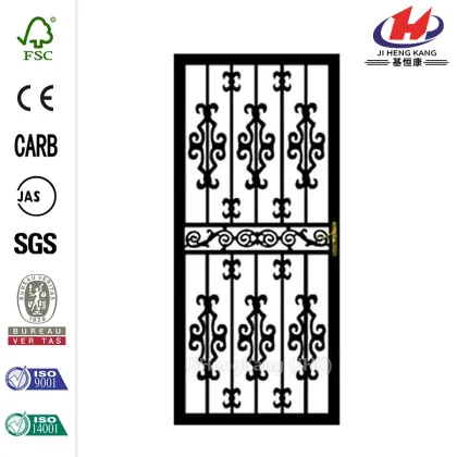 Black Hinge Right Moon Security Door