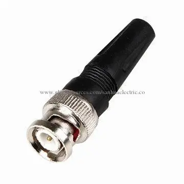 BNC male connector with plastic protector cap