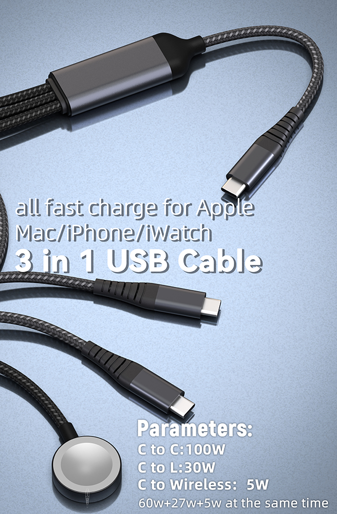 ALL Fast 3in1 wireless charge cable for iWatch