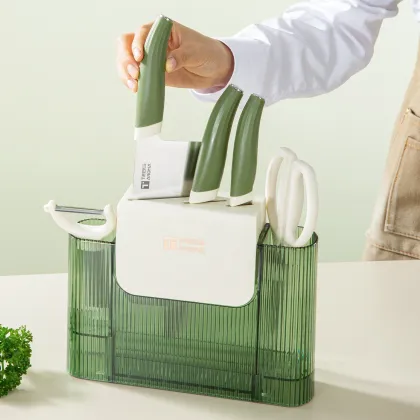 Multifunctional Kitchen Knife Set with PP Cutting Board - 7 Pieces Chef Knife Set