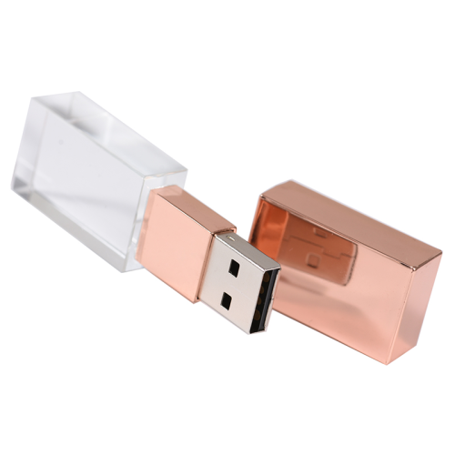 Chiavetta USB in vetro rosegold