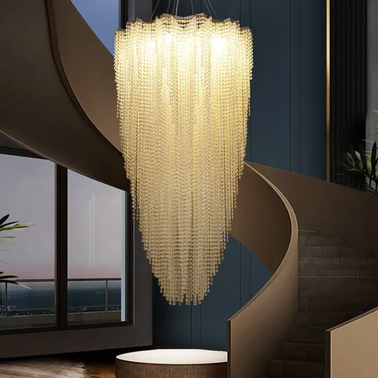 Modern Clear Crystal Ceiling Chandelier for Hotel Loft Villa Entryway Decor