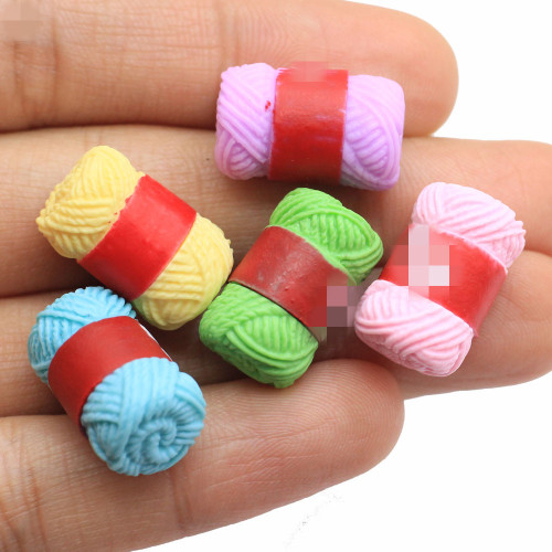 100 Stück / Los Neue Mixed Cotton Strickharz Flatback Cabochons für Haarschleifenzentren DIY Charms Flat Back Scrapbooking Dekoration