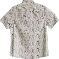 Men Causal Cotton Flower Print Short Sleeve Shirt