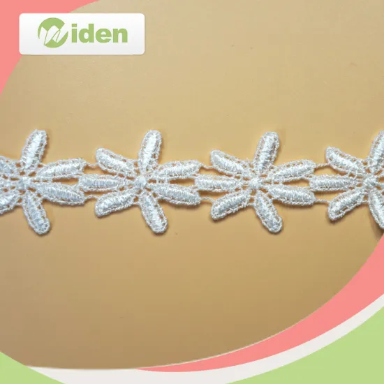 swiss chemical flower design polyester embroidery lace trim