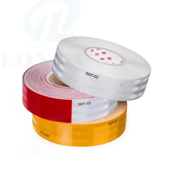 2 Inch x 160 Feet Red and White DOT-C2 Waterproof Reflective Trailer Safety Tape