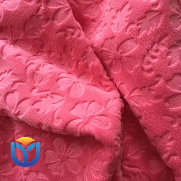 100% polyester warp knitted fabric super soft velvet embossed velboa